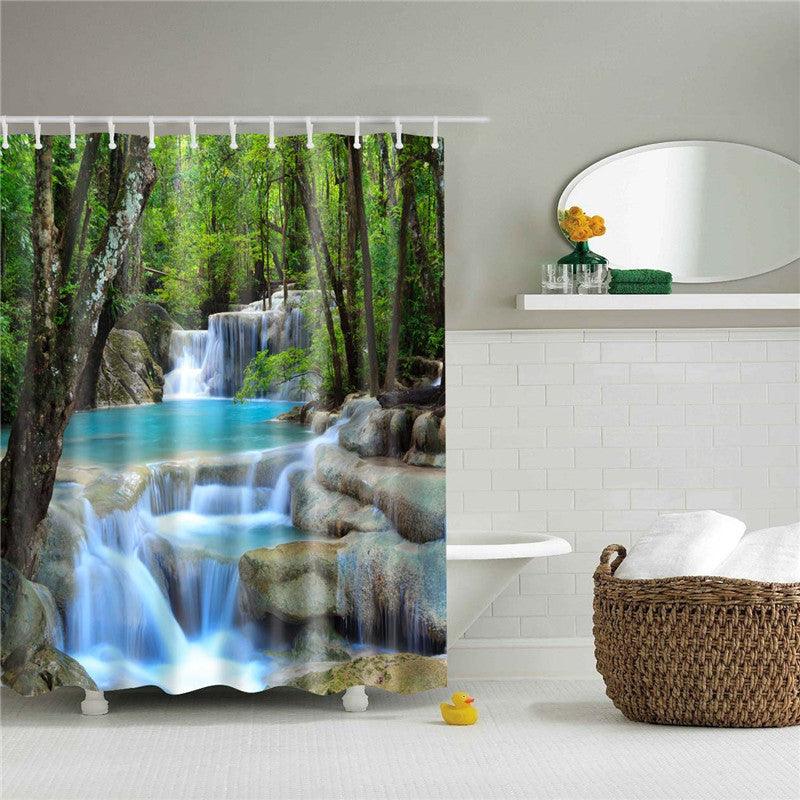 Peaceful Waterfall Fabric Shower Curtain - Pacisia