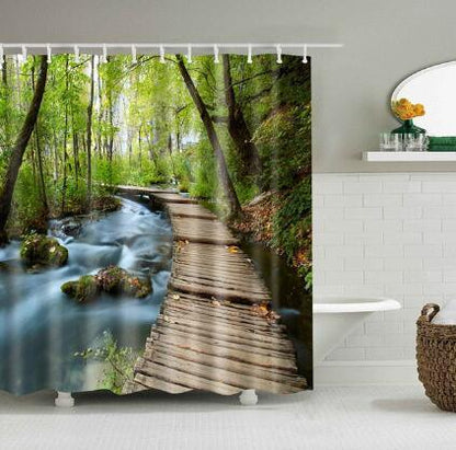 Peaceful Waterfall Fabric Shower Curtain - Pacisia