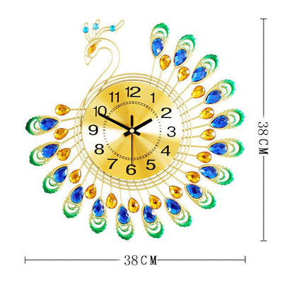 Peacock Wall Clock Living Room Clock Watch Decoration Wall Clock Quartz - Pacisia