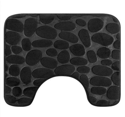 Pebble Head Embossed Toilet U-shaped Bathroom Absorbent Non-slip Floor Mat - Pacisia