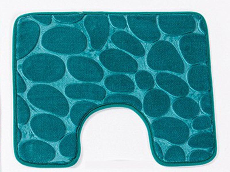 Pebble Head Embossed Toilet U-shaped Bathroom Absorbent Non-slip Floor Mat - Pacisia