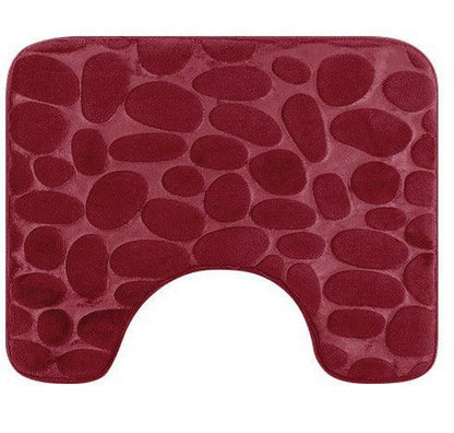 Pebble Head Embossed Toilet U-shaped Bathroom Absorbent Non-slip Floor Mat - Pacisia