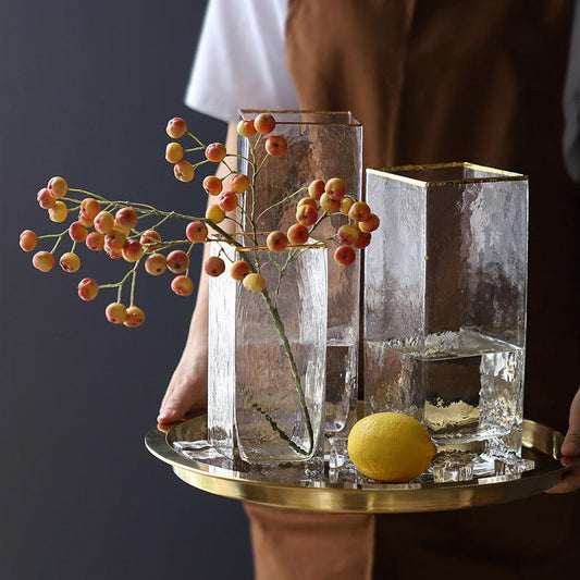 Phnom Penh Corrugated Transparent Glass Vase - Pacisia