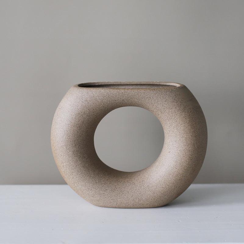 Plain Ceramic Home Decoration Creative Vase Furnishings - Pacisia