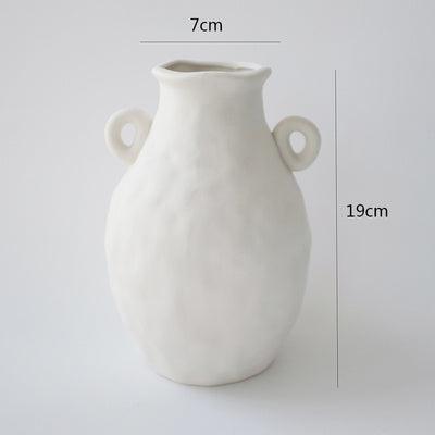 Plain Ceramic Vase Decoration Minimalist Art Flower Home - Pacisia