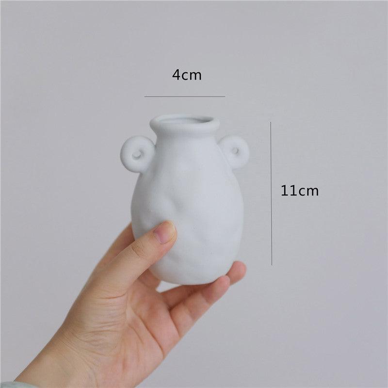 Plain Ceramic Vase Decoration Minimalist Art Flower Home - Pacisia