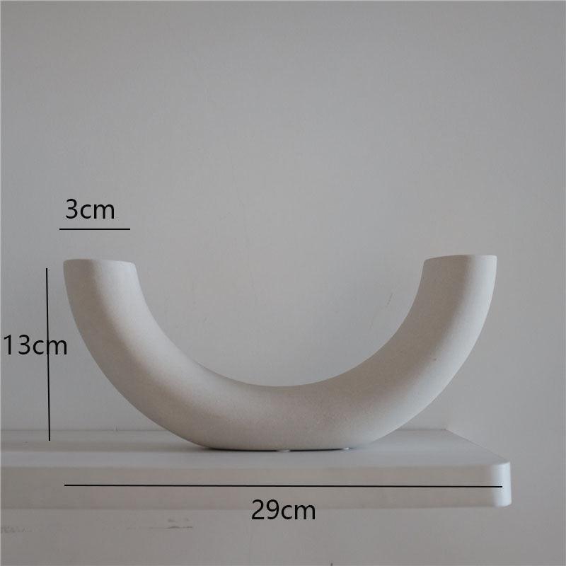 Plain Ceramic Vase Decoration Minimalist Art Flower Home - Pacisia