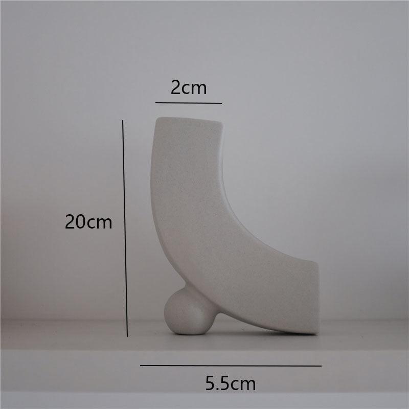 Plain Ceramic Vase Decoration Minimalist Art Flower Home - Pacisia