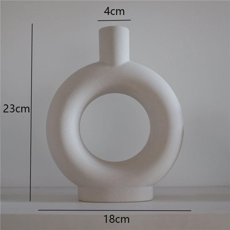 Plain Ceramic Vase Decoration Minimalist Art Flower Home - Pacisia