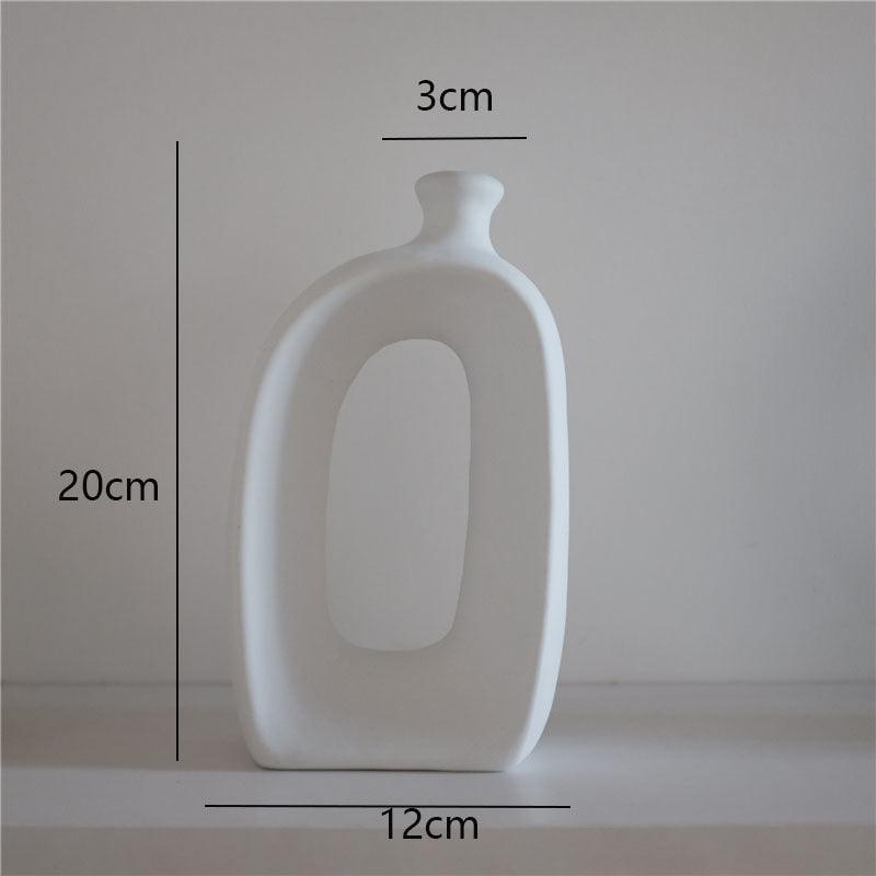 Plain Ceramic Vase Decoration Minimalist Art Flower Home - Pacisia