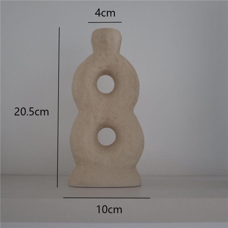 Plain Ceramic Vase Decoration Minimalist Art Flower Home - Pacisia