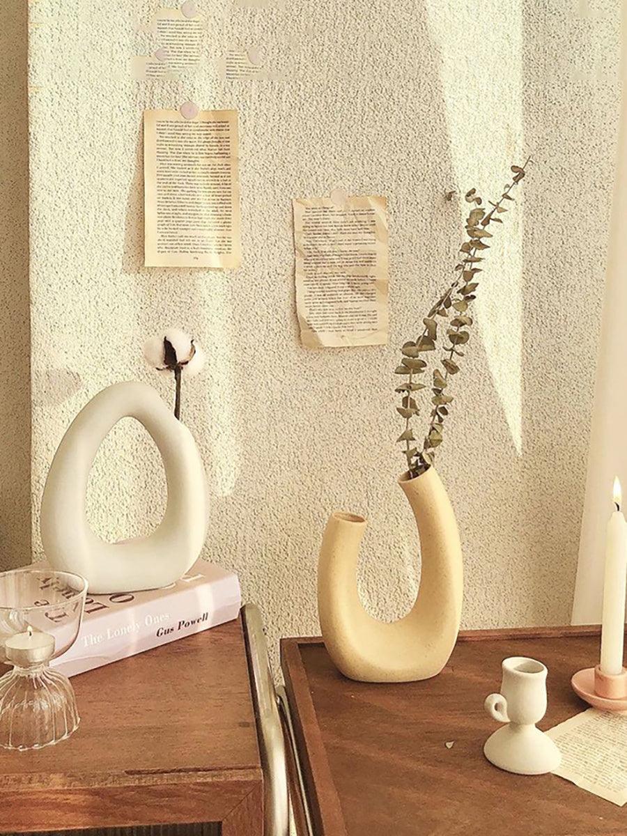 Plain Embryo Ceramic Vase Nordic Minimalist Ins Art Ornaments - Pacisia