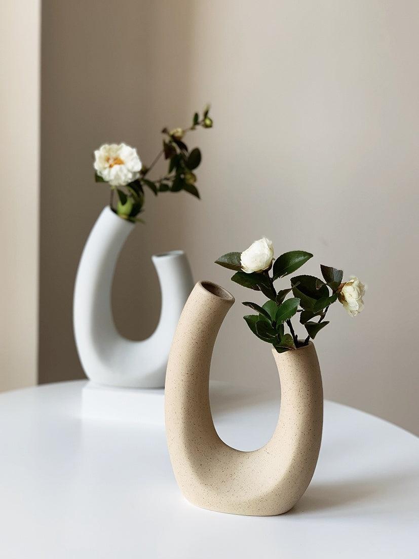 Plain Embryo Ceramic Vase Nordic Minimalist Ins Art Ornaments - Pacisia
