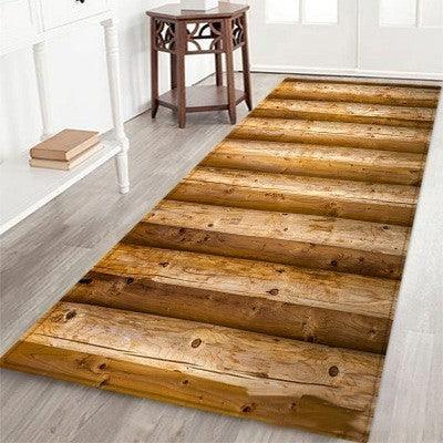 Plank Geometric Floor Mats Flannel Thick Carpet - Pacisia