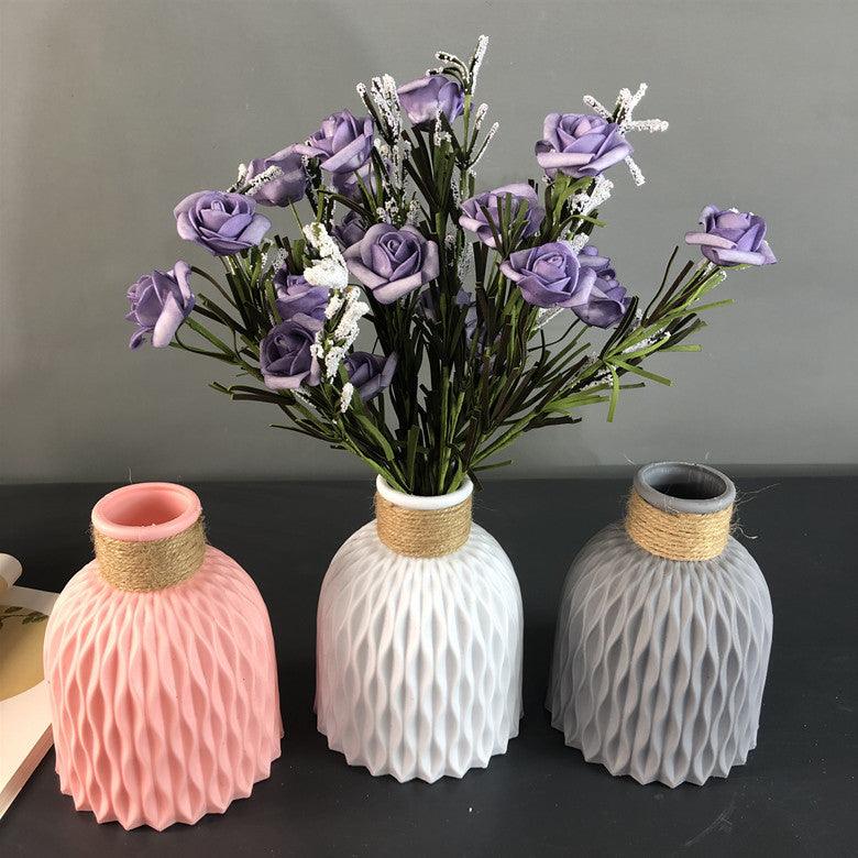 Plastic Vase Modern Imitation Ceramic Artificial Flower Container - Pacisia
