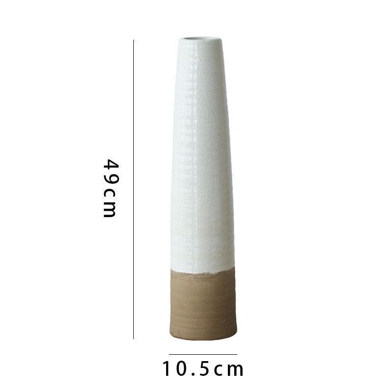 Porcelain Vase Living Room Vase Retro Small Mouth Flower - Pacisia