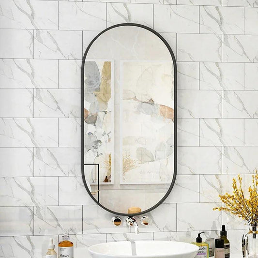 Portable Shower Mirror Oval Frame Unbreakable Vanity Mirrors Wall Bedroom Adornos Para El Hogar Livingroom Decor Accessories - Pacisia