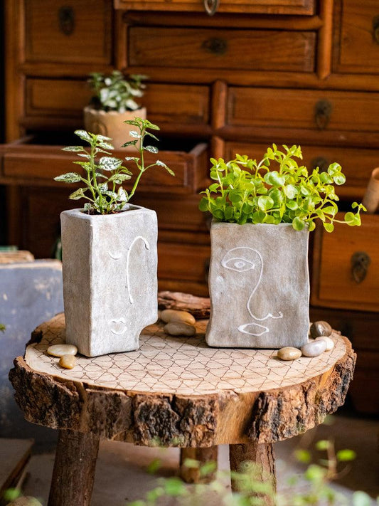 Portrait Art Terracotta Breathable Retro Shaped Terracotta Vase - Pacisia