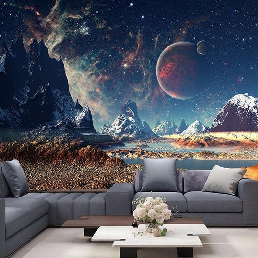 Printed Imaginary Planet Tapestry Multifunctional Tapestry Sitting Carpet Wall Hanging - Pacisia