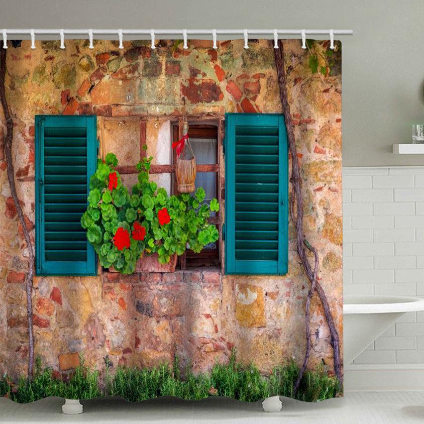 Printed Polyester Waterproof Flower Street Shower Curtain - Pacisia