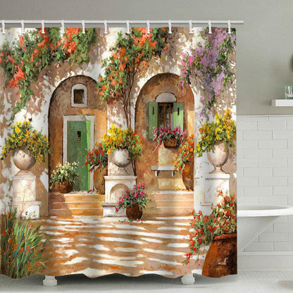 Printed Polyester Waterproof Flower Street Shower Curtain - Pacisia