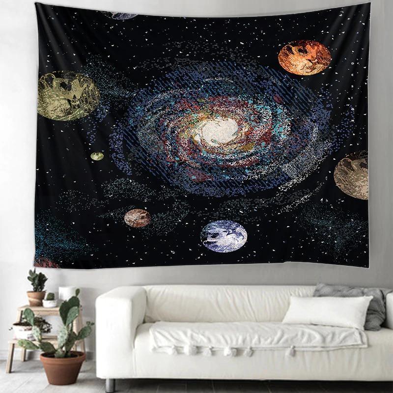 Printed Solar System Tapestry Multifunctional Tapestry Sitting Blanket Wall Hanging - Pacisia