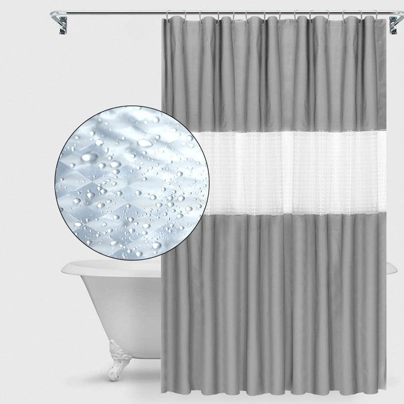 Pure color thick stitching shower curtain - Pacisia