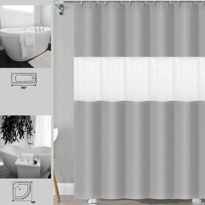 Pure color thick stitching shower curtain - Pacisia