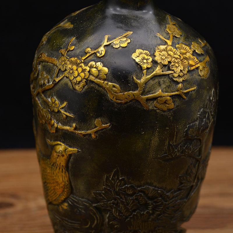 Pure Copper Gilt Happy Brow Vase Writing And Play Ornaments - Pacisia