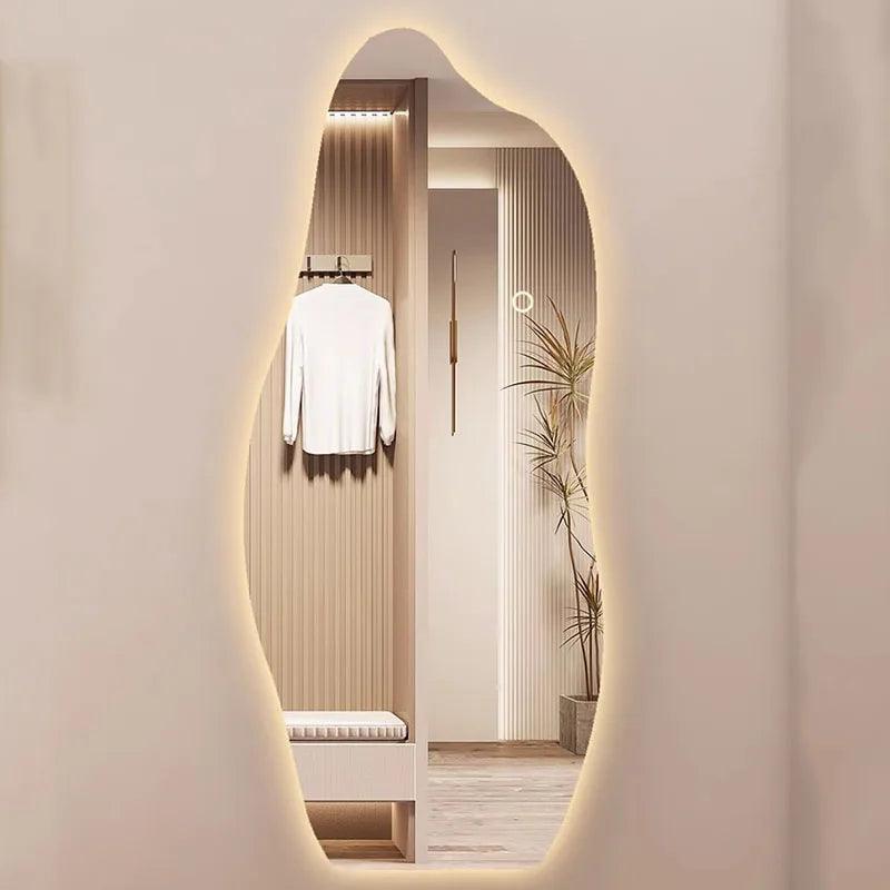 Quality Girls Decorative Mirrors Light Irregular Hallway Wall Mirror Bathroom Large Espejo Cuerpo Entero Home Decoration - Pacisia
