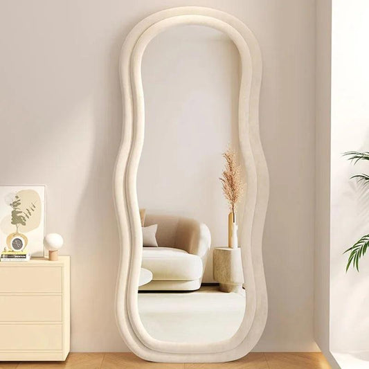 Real Funky White Mirror Quality Luxury Brand Large Long Mirror Nordic Standing Espejos Decorativos De Pared Home Decoration - Pacisia