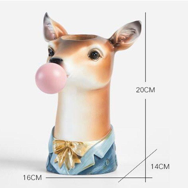 Resin Cartoon Animal Head Vase Succulents Flower vase - Pacisia