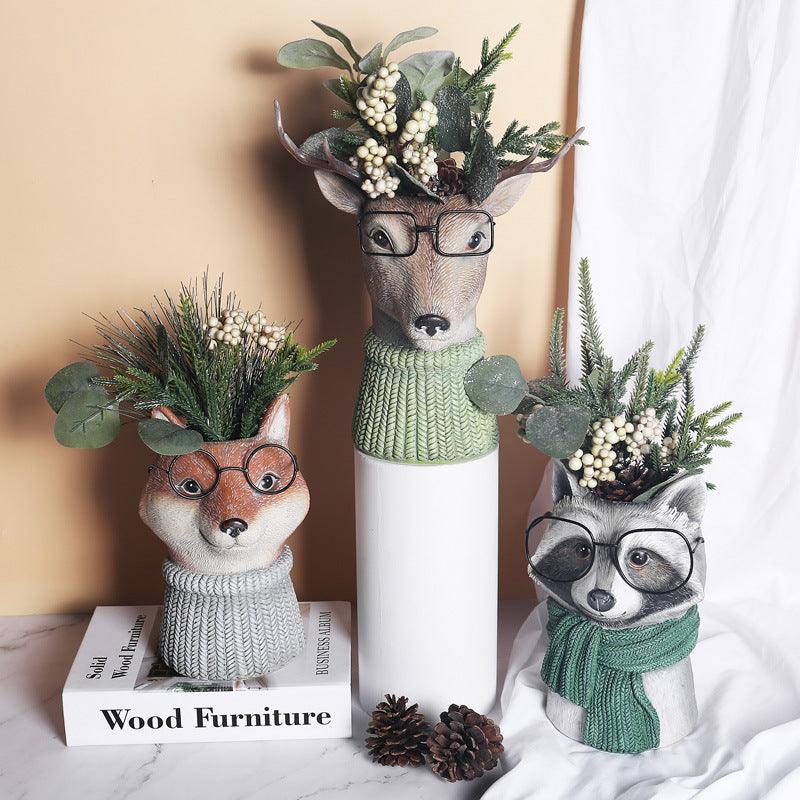 Resin Courtyard Garden Animal Flower Pot Vase Decoration - Pacisia