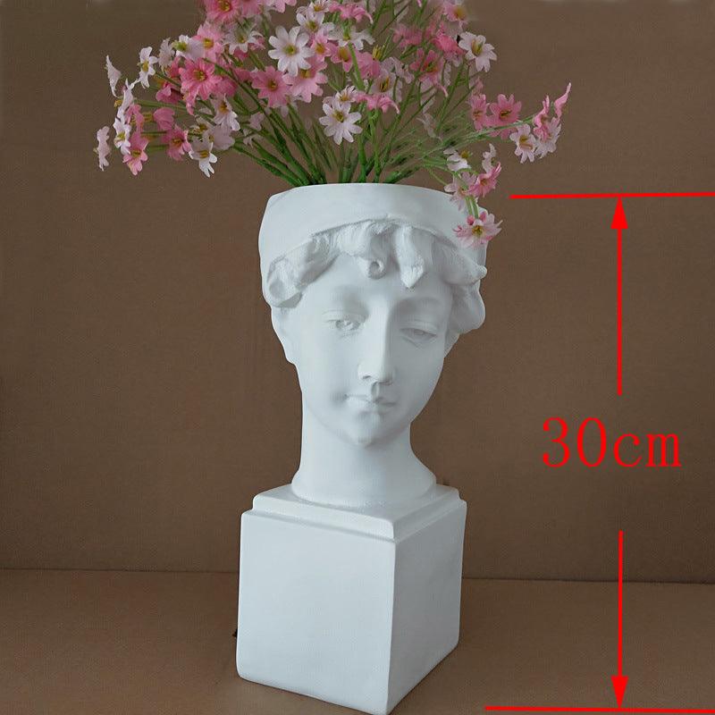 Resin Imitation Plaster Figurine Vase - Pacisia