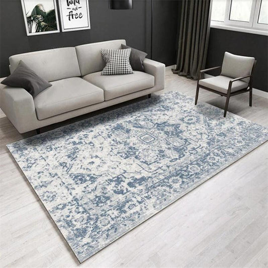 Retro Blue Living Room Bedroom Kitchen Bedside Carpet - Pacisia
