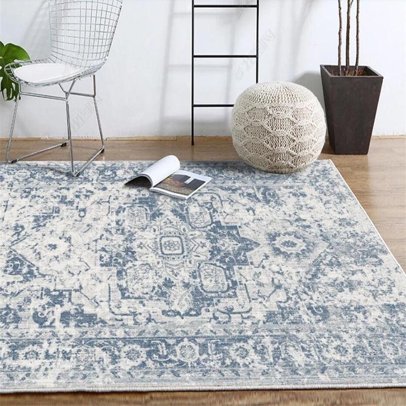 Retro Blue Living Room Bedroom Kitchen Bedside Carpet - Pacisia