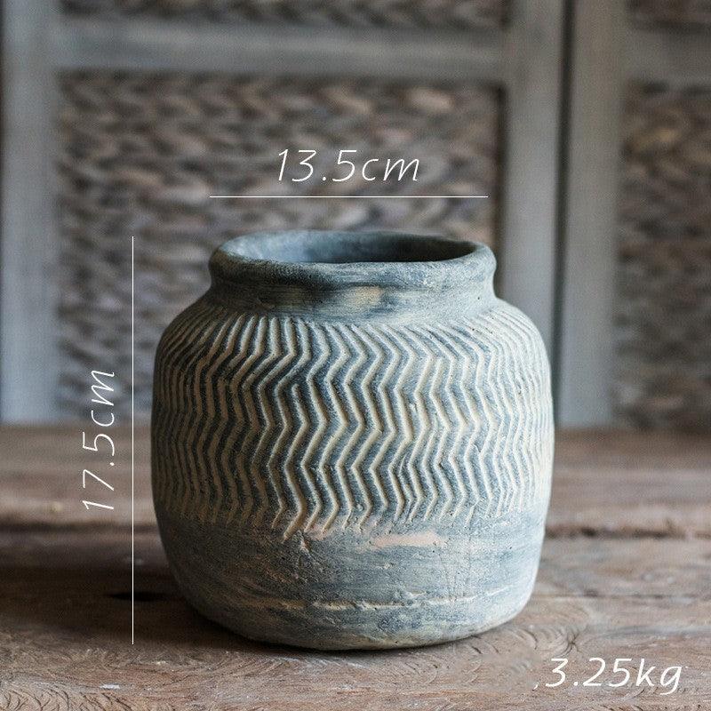 Retro Cement Jar Vase National Style - Pacisia