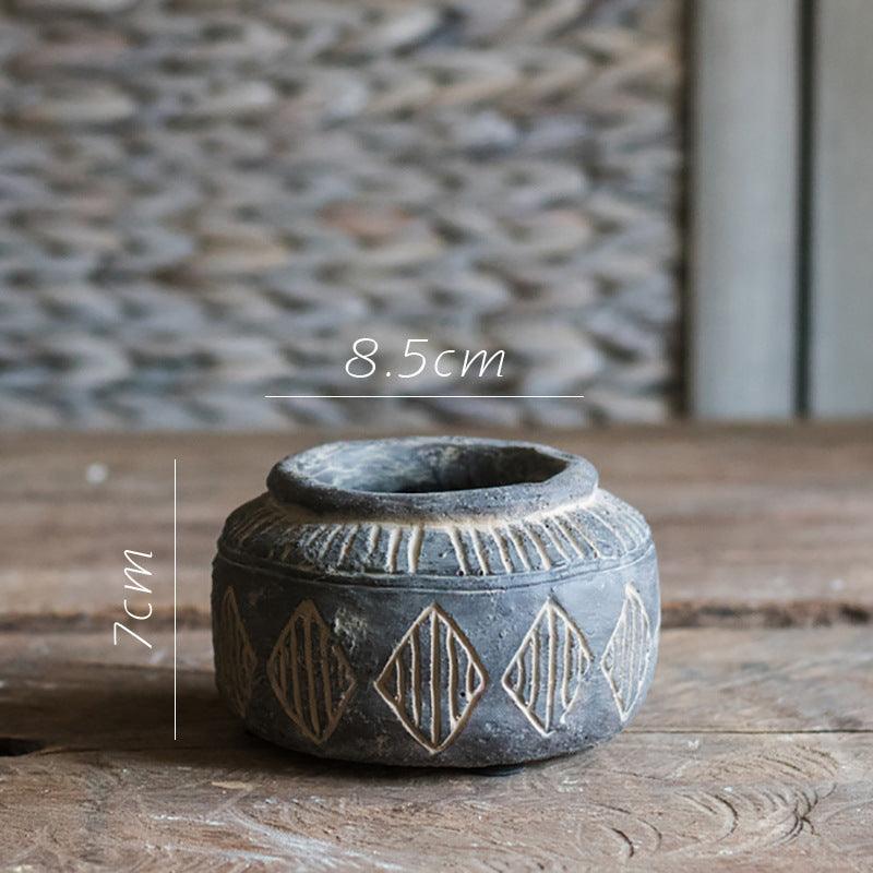 Retro Cement Jar Vase National Style - Pacisia