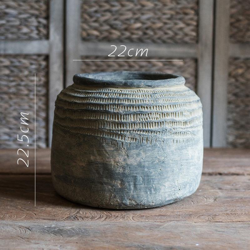 Retro Cement Jar Vase National Style - Pacisia