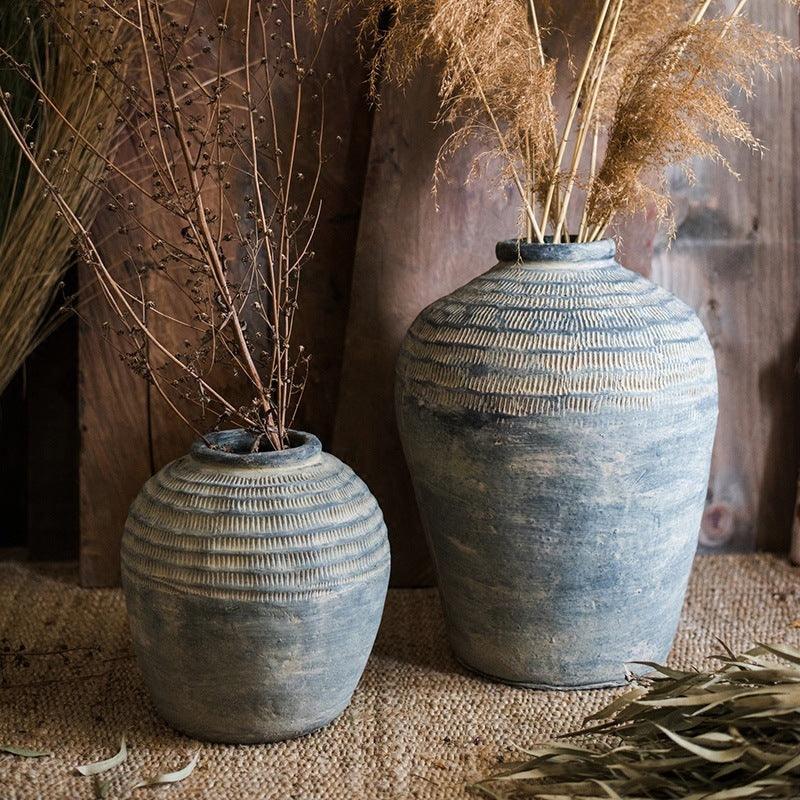 Retro Cement Jar Vase National Style - Pacisia