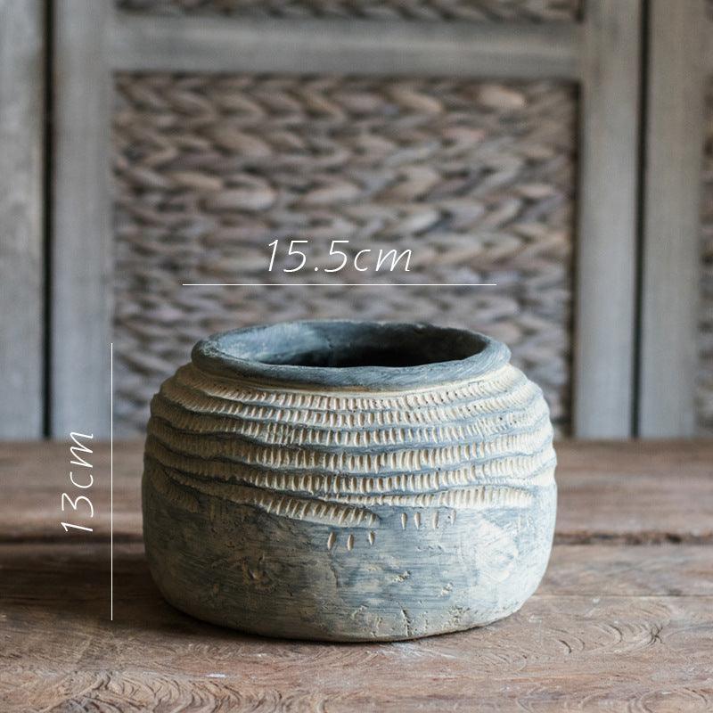 Retro Cement Jar Vase National Style - Pacisia