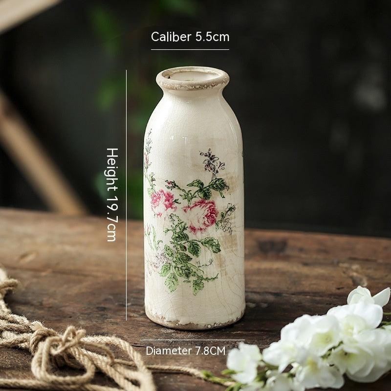 Retro Pastoral Style Small Vase Creative Ceramic Dining Table - Pacisia