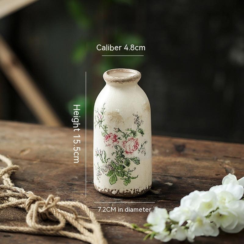 Retro Pastoral Style Small Vase Creative Ceramic Dining Table - Pacisia