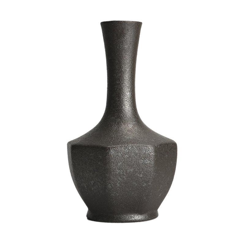 Retro Simple Stoneware Ceramic Small Mouth Vase - Pacisia