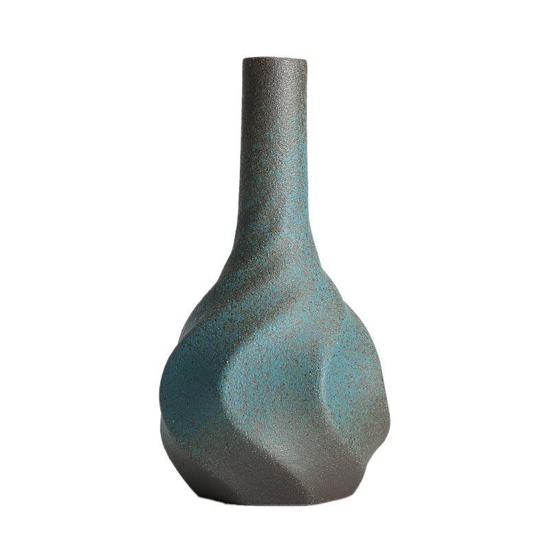 Retro Simple Stoneware Ceramic Small Mouth Vase - Pacisia