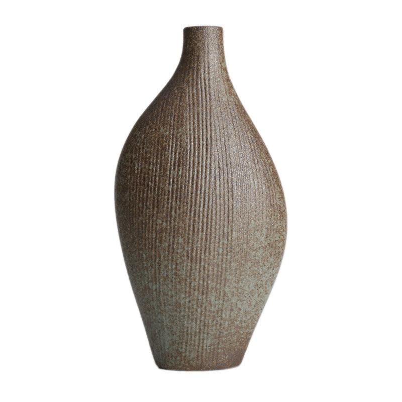 Retro Simple Stoneware Ceramic Small Mouth Vase - Pacisia