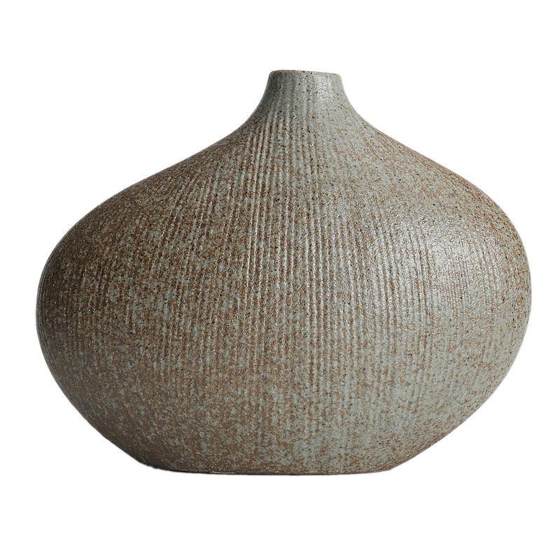 Retro Simple Stoneware Ceramic Small Mouth Vase - Pacisia