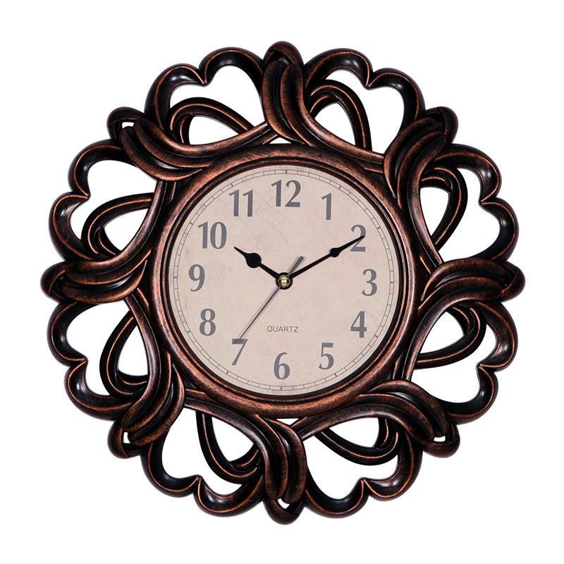 Retro Wall Clock 10 Inch European Creative Clock Living Room Clock Custom Generation Quartz Clock - Pacisia