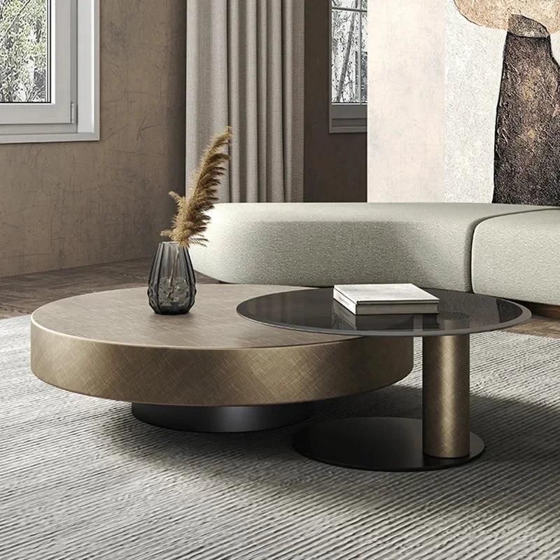 Round Luxury Coffee Tables Metal Minimalist Living Room Modern Coffee Tables Design Nordic Tavolino Da Salotto Home Furniture - Pacisia