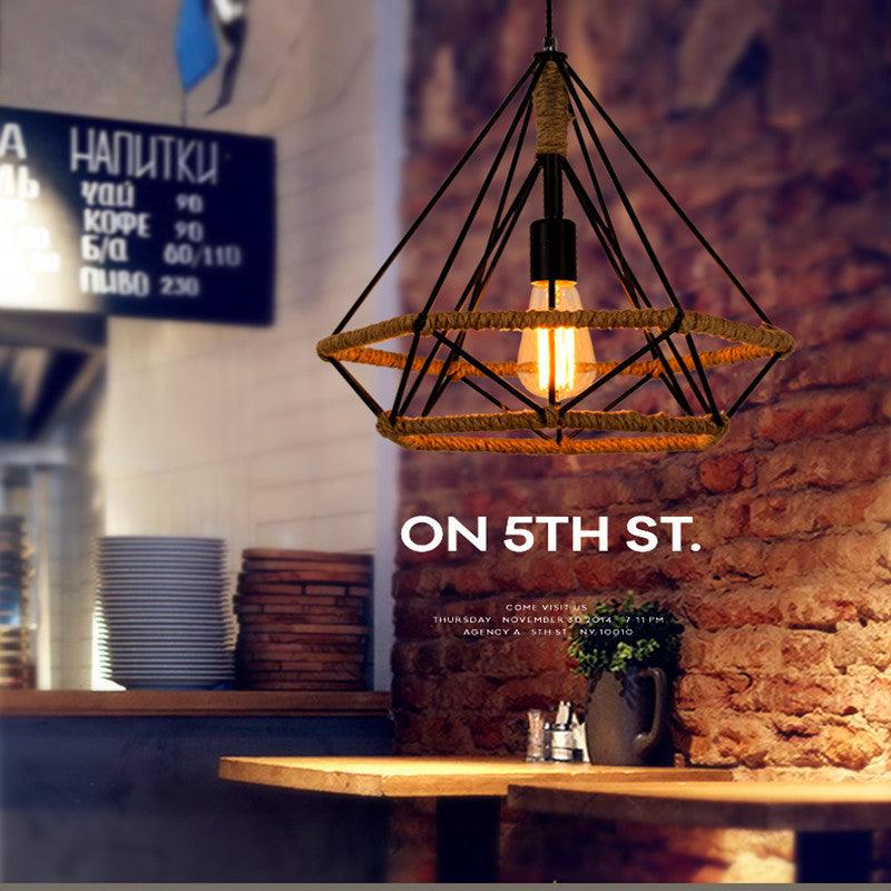 Rustic Twine Lamp Industrial Style Retro Chandelier - Pacisia